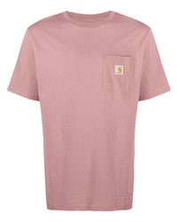 rosa T-Shirt mit einem Rundhalsausschnitt von Carhartt WIP