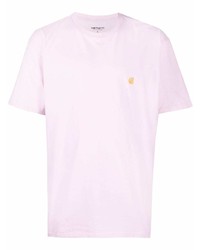 rosa T-Shirt mit einem Rundhalsausschnitt von Carhartt WIP