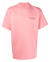 rosa T-Shirt mit einem Rundhalsausschnitt von Carhartt WIP