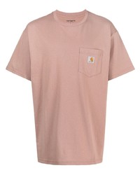 rosa T-Shirt mit einem Rundhalsausschnitt von Carhartt WIP