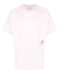 rosa T-Shirt mit einem Rundhalsausschnitt von Carhartt WIP