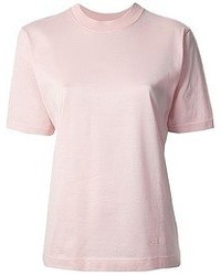 rosa T-Shirt mit einem Rundhalsausschnitt von Celine