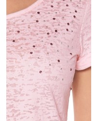 rosa T-Shirt mit einem Rundhalsausschnitt von CHEER