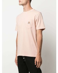 rosa T-Shirt mit einem Rundhalsausschnitt von Carhartt WIP