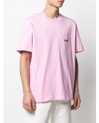 rosa T-Shirt mit einem Rundhalsausschnitt von MSGM