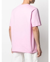 rosa T-Shirt mit einem Rundhalsausschnitt von MSGM