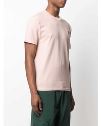 rosa T-Shirt mit einem Rundhalsausschnitt von Stone Island