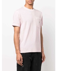 rosa T-Shirt mit einem Rundhalsausschnitt von Stone Island