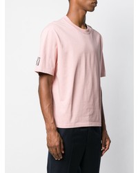 rosa T-Shirt mit einem Rundhalsausschnitt von Ami Paris