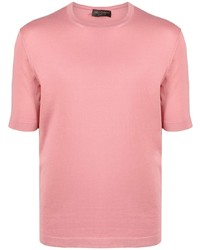 rosa T-Shirt mit einem Rundhalsausschnitt von Dell'oglio