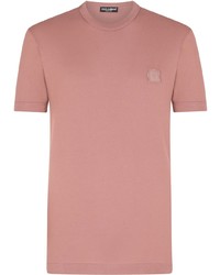 rosa T-Shirt mit einem Rundhalsausschnitt von Dolce & Gabbana