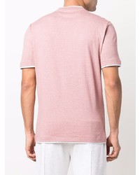 rosa T-Shirt mit einem Rundhalsausschnitt von Brunello Cucinelli