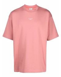 rosa T-Shirt mit einem Rundhalsausschnitt von Drôle De Monsieur