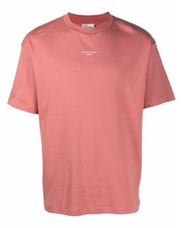 rosa T-Shirt mit einem Rundhalsausschnitt von Drôle De Monsieur
