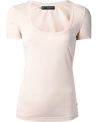 rosa T-Shirt mit einem Rundhalsausschnitt von DSquared