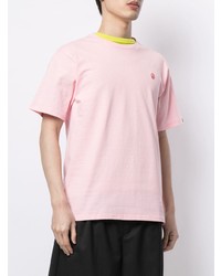 rosa T-Shirt mit einem Rundhalsausschnitt von A Bathing Ape