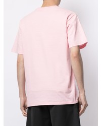 rosa T-Shirt mit einem Rundhalsausschnitt von A Bathing Ape