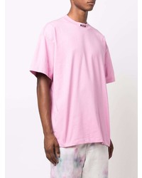 rosa T-Shirt mit einem Rundhalsausschnitt von MSGM