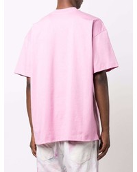rosa T-Shirt mit einem Rundhalsausschnitt von MSGM