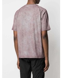 rosa T-Shirt mit einem Rundhalsausschnitt von Stone Island