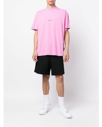 rosa T-Shirt mit einem Rundhalsausschnitt von MSGM