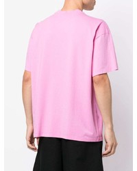 rosa T-Shirt mit einem Rundhalsausschnitt von MSGM