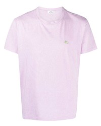 rosa T-Shirt mit einem Rundhalsausschnitt von Etro