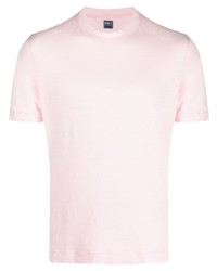 rosa T-Shirt mit einem Rundhalsausschnitt von Fedeli