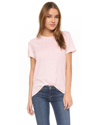 rosa T-Shirt mit einem Rundhalsausschnitt von Feel The Piece