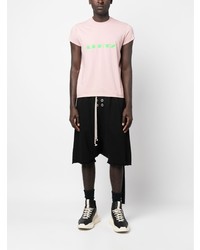 rosa T-Shirt mit einem Rundhalsausschnitt von Rick Owens DRKSHDW