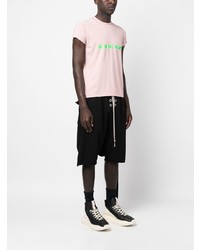 rosa T-Shirt mit einem Rundhalsausschnitt von Rick Owens DRKSHDW