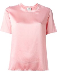 rosa T-Shirt mit einem Rundhalsausschnitt von Forte Forte