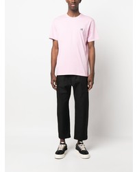 rosa T-Shirt mit einem Rundhalsausschnitt von MAISON KITSUNÉ