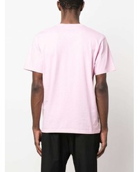 rosa T-Shirt mit einem Rundhalsausschnitt von MAISON KITSUNÉ