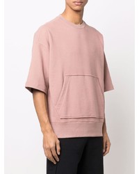rosa T-Shirt mit einem Rundhalsausschnitt von Ermenegildo Zegna