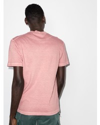 rosa T-Shirt mit einem Rundhalsausschnitt von Stone Island