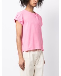 rosa T-Shirt mit einem Rundhalsausschnitt von Per Götesson