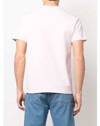 rosa T-Shirt mit einem Rundhalsausschnitt von MAISON KITSUNÉ