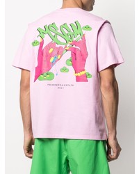 rosa T-Shirt mit einem Rundhalsausschnitt von MSGM