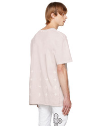 rosa T-Shirt mit einem Rundhalsausschnitt von Ksubi