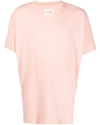 rosa T-Shirt mit einem Rundhalsausschnitt von Greg Lauren