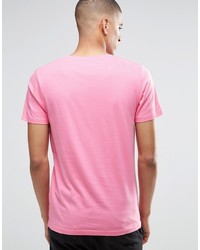 rosa T-Shirt mit einem Rundhalsausschnitt von Selected