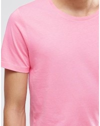 rosa T-Shirt mit einem Rundhalsausschnitt von Selected