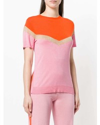 rosa T-Shirt mit einem Rundhalsausschnitt von Cashmere In Love