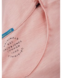 rosa T-Shirt mit einem Rundhalsausschnitt von Jack & Jones