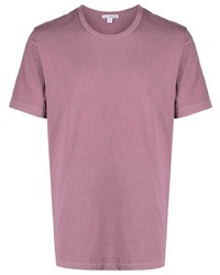 rosa T-Shirt mit einem Rundhalsausschnitt von James Perse