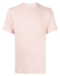 rosa T-Shirt mit einem Rundhalsausschnitt von James Perse