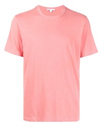 rosa T-Shirt mit einem Rundhalsausschnitt von James Perse
