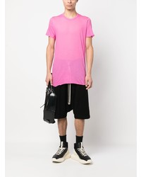 rosa T-Shirt mit einem Rundhalsausschnitt von Rick Owens