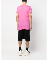 rosa T-Shirt mit einem Rundhalsausschnitt von Rick Owens